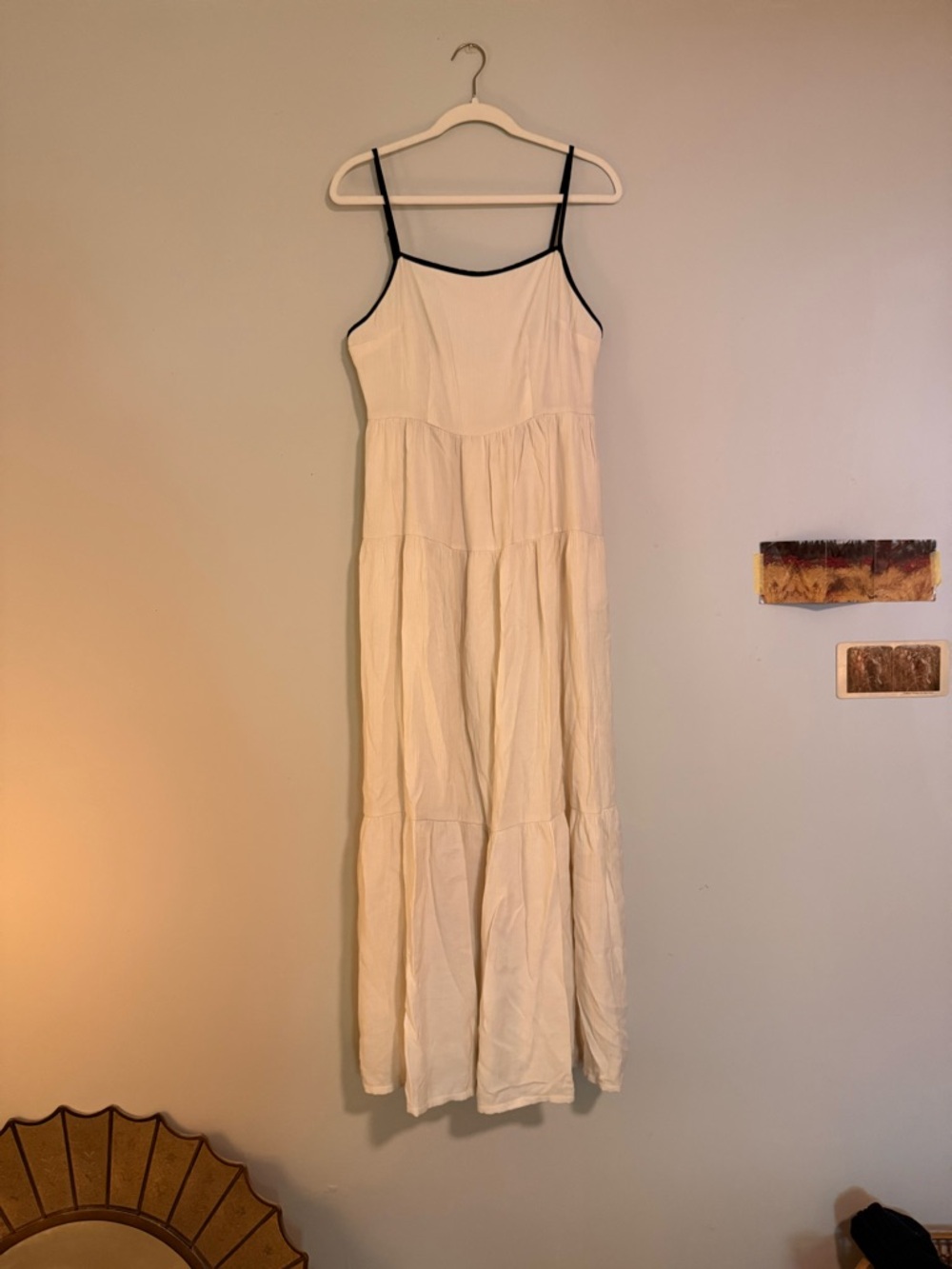 a new day Cream Maxi Dress with Black Trim